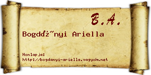 Bogdányi Ariella névjegykártya